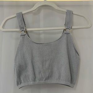 Aerie Cropped Ribbed Tank Top Size L